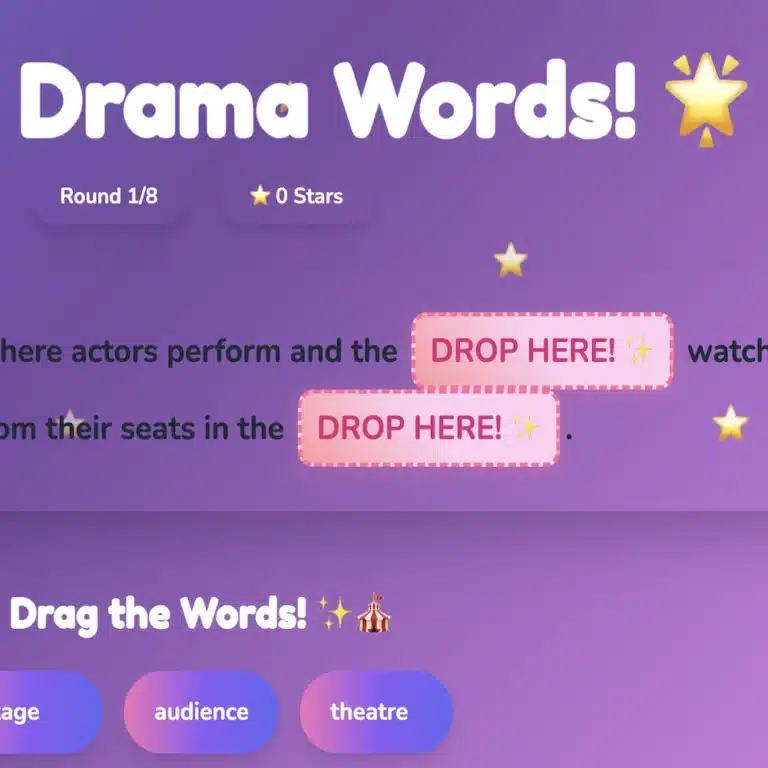 Basic Drama Terms Sentence Puzzle #1