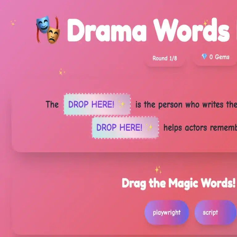 Basic Drama Terms Sentence Puzzle #2