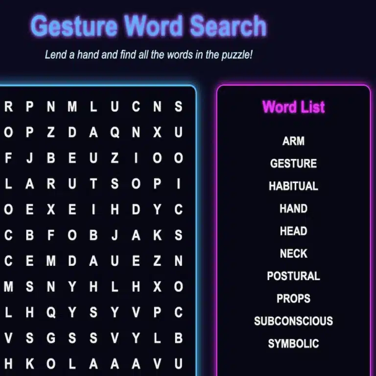 Gesture Word Search Puzzle