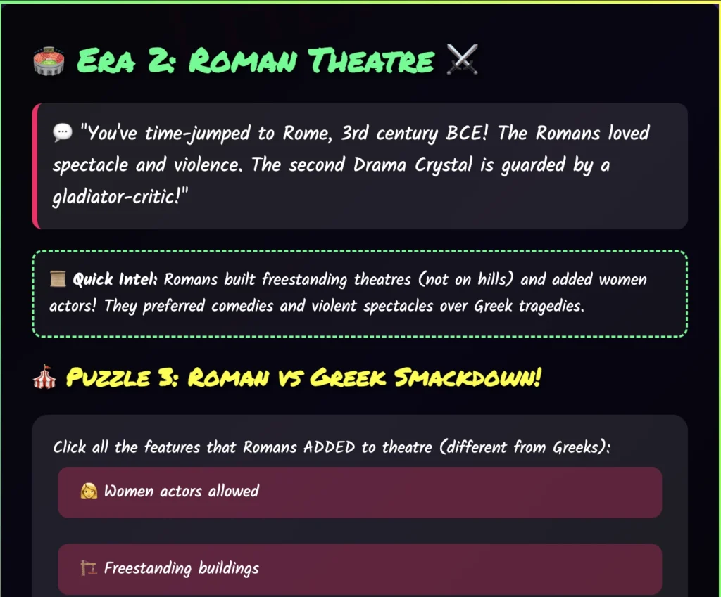 Pre-Modern Theatre Escape Room