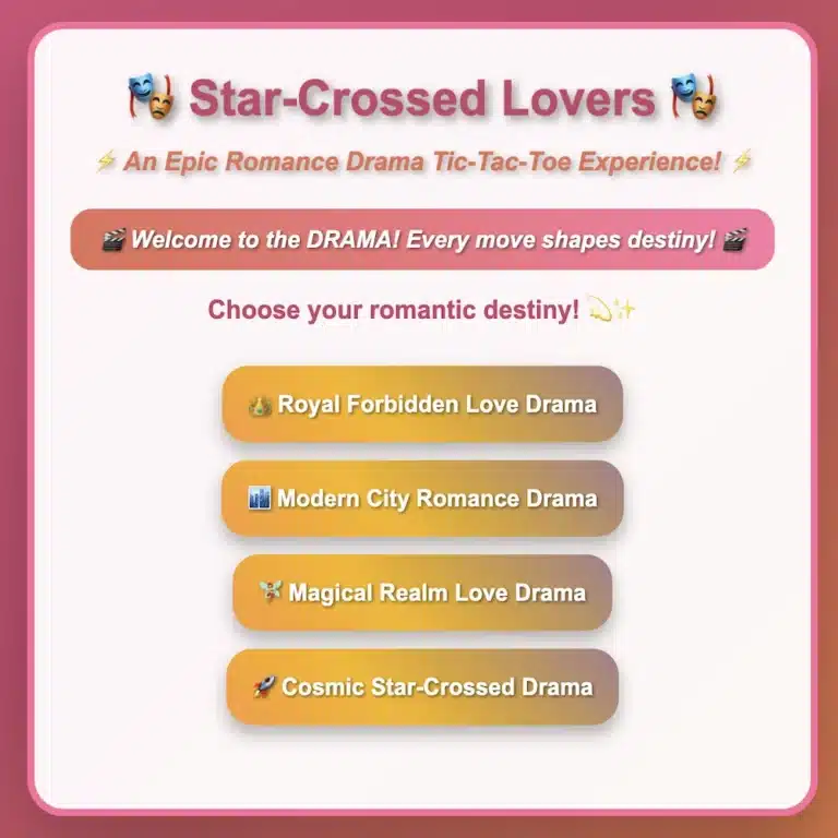 Romance Tic-Tac-Toe for Drama Students