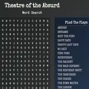 Theatre of the Absurd Word Search Puzzle