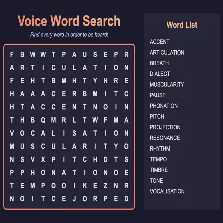 Voice Word Search Puzzle