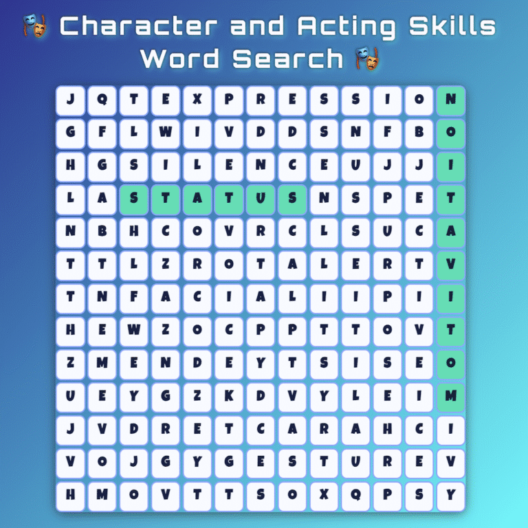 Character and Acting Skills Word Search