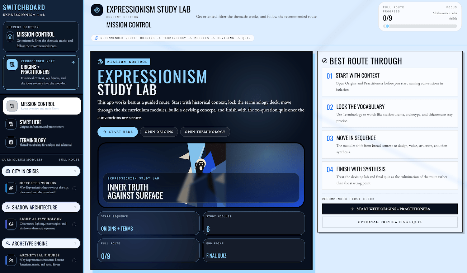 Expressionism Theatre Study App