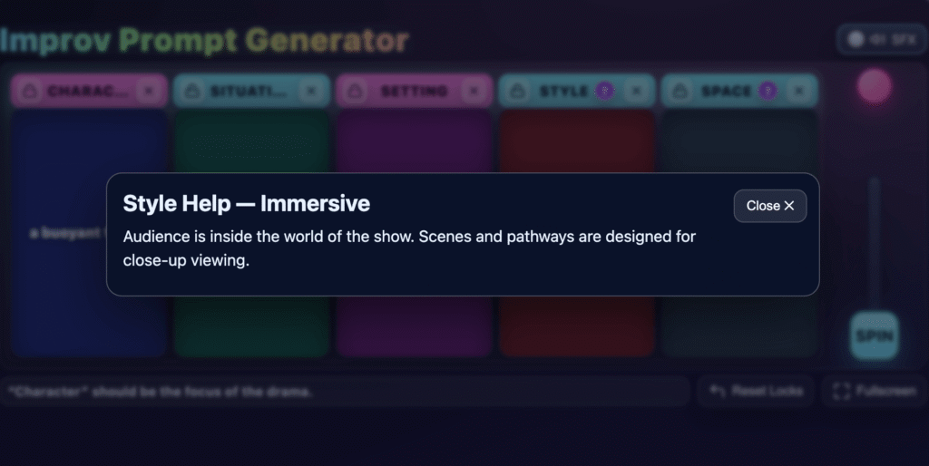 Improv Prompt Generator Help Example