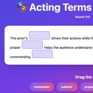 Acting Terms Sentence Puzzle
