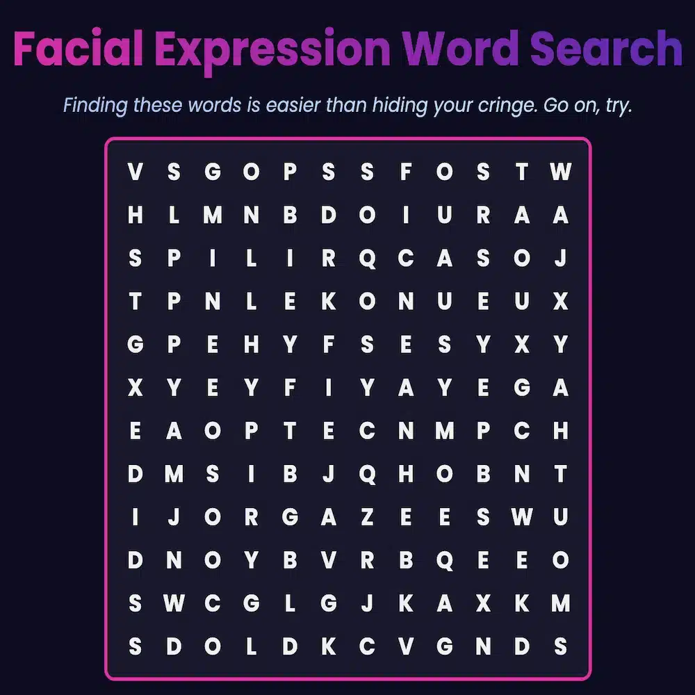 Facial Expression Word Search