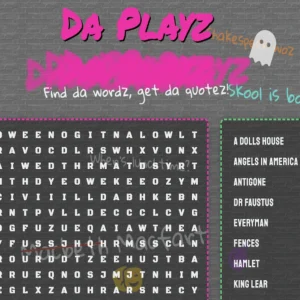 Famous Plays Word Search Puzzle