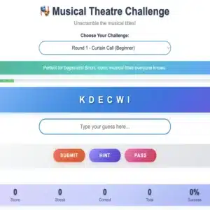 Musical Theatre Word Jumble