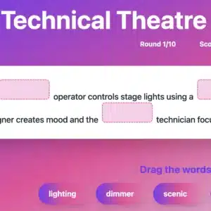 Technical Theatre Terms Sentence Puzzle